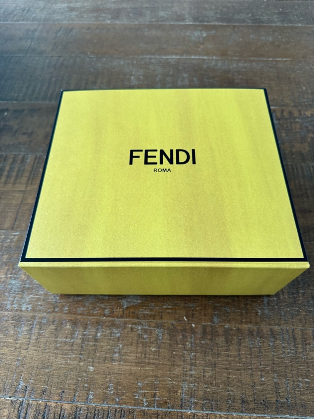 Authentic Fendi Storage & Organization: Yellow/Black Gift Box (Medium Square)
